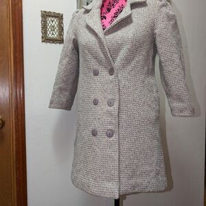 vintage Outerstuff Women's Grey and Pink Pea Coat size 8